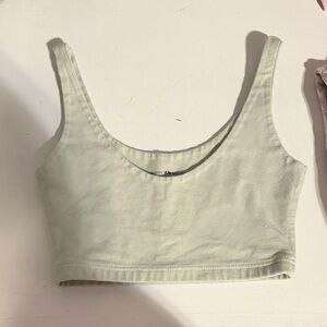 Brandy Melville Soft light green Cream Crop Top